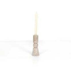 Rose Taper Candlesticks - Creamy Taupe Marble Solid -France and So Furniture 229702 006 DET 3