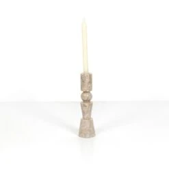 Rose Taper Candlesticks - Creamy Taupe Marble Solid -France and So Furniture 229702 006 FRT 1