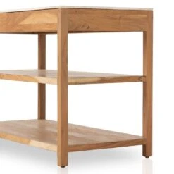 Amity Small Kitchen Island - Smoked Acacia -France and So Furniture 230259 001 DET 4