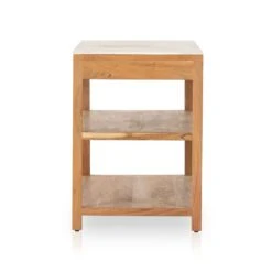 Amity Small Kitchen Island - Smoked Acacia -France and So Furniture 230259 001 SID 1