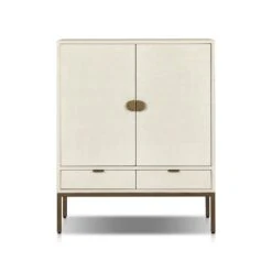 Cressida Bar Cabinet - Ivory Painted Linen