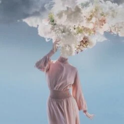 Flowing Woman By Getty Images - Vertical Grain White Oak Floater -France and So Furniture 231584 002 DET 2