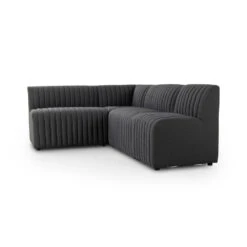 Alexander Dining Banquette, L-Shape - 91.5" - Fiqa Boucle Charcoal -France and So Furniture 231700 003 DET 1