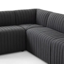 Alexander Dining Banquette, L-Shape - 91.5" - Fiqa Boucle Charcoal -France and So Furniture 231700 003 DET 2