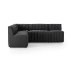 Alexander Dining Banquette, L-Shape - 91.5" - Fiqa Boucle Charcoal