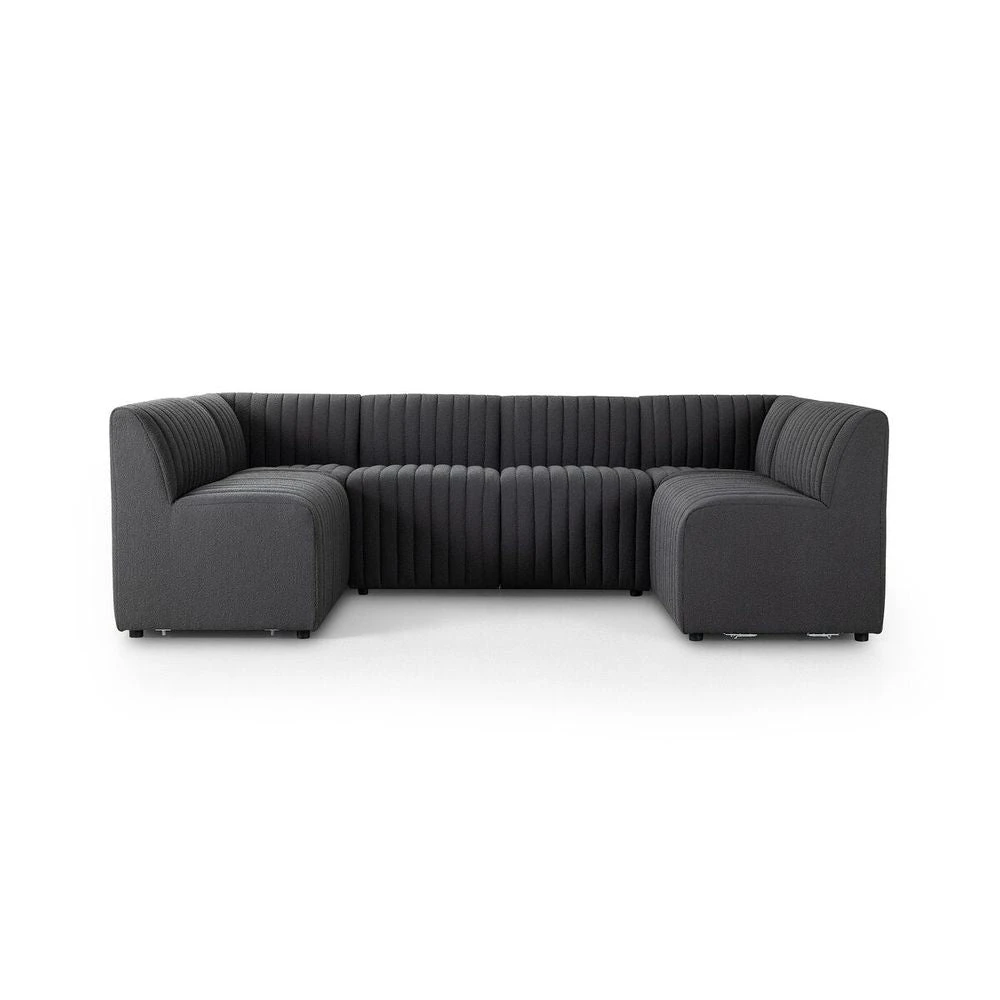 Alexander Dining Banquette, U Shape - 106" - Fiqa Boucle Charcoal 1 Alexander Dining Banquette, U Shape - 106" - Fiqa Boucle Charcoal