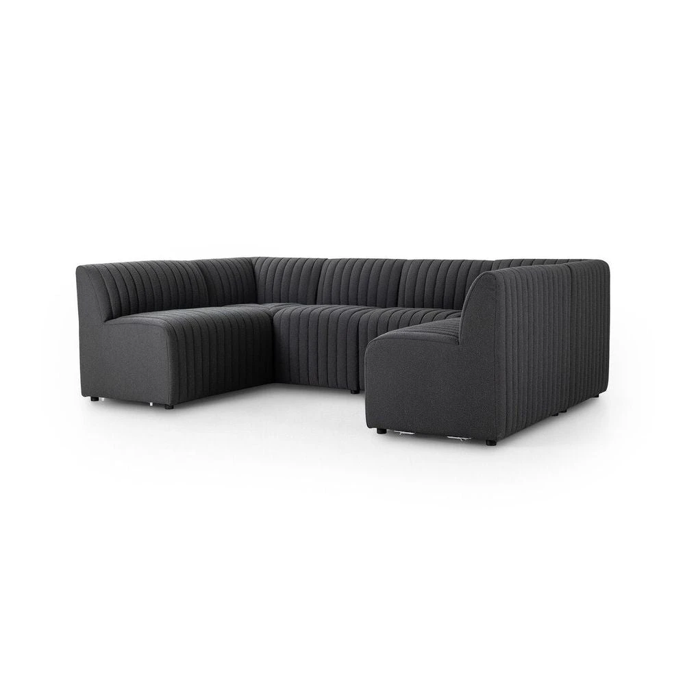 Alexander Dining Banquette, U Shape - 106" - Fiqa Boucle Charcoal 2 Alexander Dining Banquette, U Shape - 106" - Fiqa Boucle Charcoal - Image 2