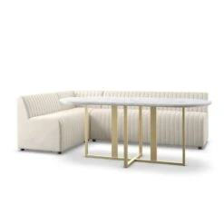 Alexander Dining Banquette, L-Shape - Capri Oatmeal 9 Alexander Dining Banquette, L-Shape - Capri Oatmeal -France and So Furniture 231702 001 HOV 1