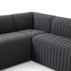 Alexander Dining Banquette, L-Shape - 100" - Fiqa Boucle Charcoal -France and So Furniture 231702 003 DET 2