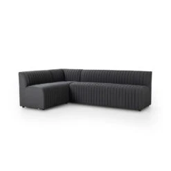 Alexander Dining Banquette, L-Shape - 100" - Fiqa Boucle Charcoal -France and So Furniture 231702 003 PRM 1