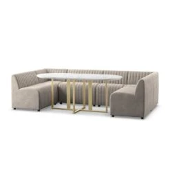 Alexander Dining Banquette, U Shape - Orly Natural - 119.5" -France and So Furniture 231703 002 HOV 1