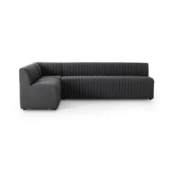 Alexander Dining Banquette, L-Shape - 110" - Fiqa Boucle Charcoal