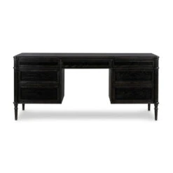 Rhett Executive Desk - Distressed Black -France and So Furniture 231890 002 BCK 1