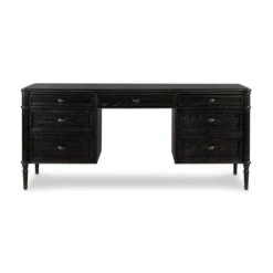 Rhett Executive Desk - Distressed Black