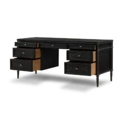 Rhett Executive Desk - Distressed Black -France and So Furniture 231890 002 OPN 1
