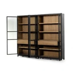Veneto Double Cabinet - Drifted Matte Black -France and So Furniture 232216 001 OPN 1