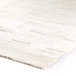 Quilted Shearling Rug - Cream Shorn Sheepskin -France and So Furniture 232263 005 DET 3