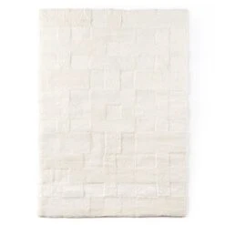 Quilted Shearling Rug - Cream Shorn Sheepskin