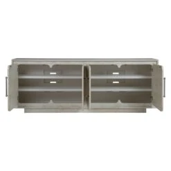 Baronet Media Console - Antiqued White -France and So Furniture 2330 907 STR open