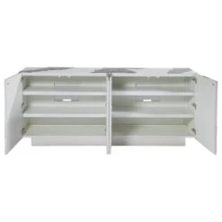 Contango White Media Console - Ivory -France and So Furniture 2342 907 STR OPEN