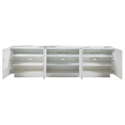 Contango White Long Media Console - Ivory -France and So Furniture 2342 908 STR OPEN