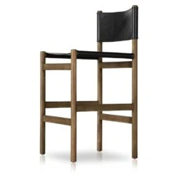 Lena Bar + Counter Stool - Bar - Sonoma Black W/ Solid Parawood -France and So Furniture 234768 007 DET 1