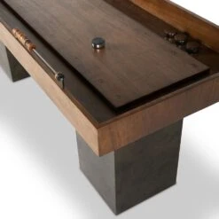 Sylvestra Shuffleboard Table - Carbonized Black - Black, Grey, Brown -France and So Furniture 235088 001 DET 1