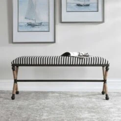Braddock Striped Bench -France and So Furniture 23527 5