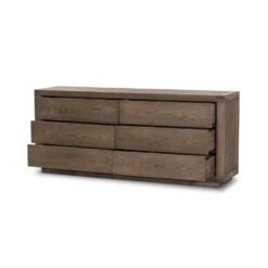 Harvey 6 Drawer Dresser - Worn Oak Veneer -France and So Furniture 235361 002 OPN 1