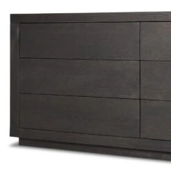 Harvey 6 Drawer Dresser - Worn Black Oak Veneer -France and So Furniture 235361 003 DET 3