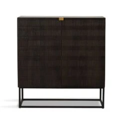 Shelby Bar Cabinet - Carved Vintage Brown