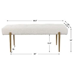 Olivier White Bench -France and So Furniture 23572 7