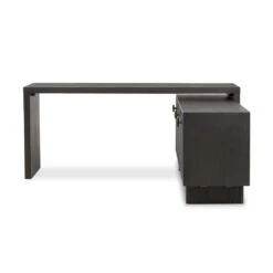 Posada L-Shaped Desk - Worn Black Oak Veneer -France and So Furniture 237442 002 SID 1