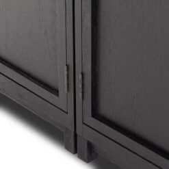 Veneto Panel And Glass Door Double Cabinet - Drifted Matte Black -France and So Furniture 237536 001 DET 5