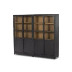Veneto Panel And Glass Door Double Cabinet - Drifted Matte Black -France and So Furniture 237536 001 PRM 1 e98f4aae 3925 4a4b ad99 a2326319c9d9