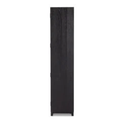 Veneto Panel And Glass Door Double Cabinet - Drifted Matte Black -France and So Furniture 237536 001 SID 1