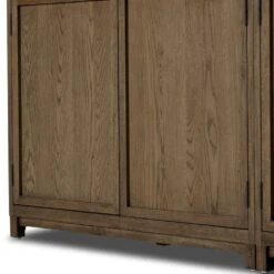 Veneto Panel And Glass Door Double Cabinet - Drifted Oak Solid -France and So Furniture 237536 002 DET 7