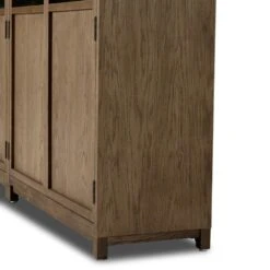 Veneto Panel And Glass Door Double Cabinet - Drifted Oak Solid -France and So Furniture 237536 002 DET 8