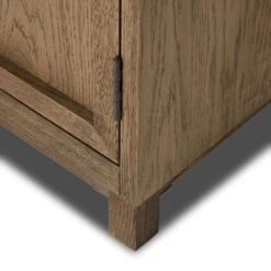 Veneto Panel And Glass Door Double Cabinet - Drifted Oak Solid -France and So Furniture 237536 002 DET 9