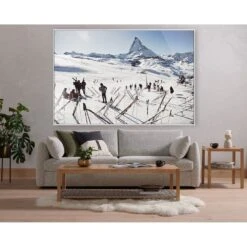 Zermatt Skiing By Slim Aarons - 72"X48" -France and So Furniture 237840 001 ROM 1