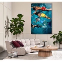 Swimming In The Bahamas By Slim Aarons - 48"X72" -France and So Furniture 237844 003 ROM 1