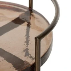Voryn Bar Cart - Smoked Brown Cast Glass -France and So Furniture 238284 002 DET 1