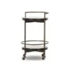 Voryn Bar Cart - Smoked Brown Cast Glass
