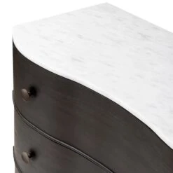 Domingo Marble Chest - Distressed Black -France and So Furniture 238583 002 DET 3