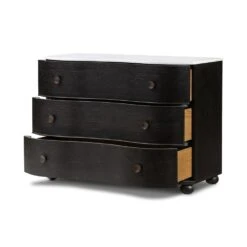Domingo Marble Chest - Distressed Black -France and So Furniture 238583 002 OPN 1