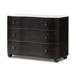 Domingo Marble Chest - Distressed Black -France and So Furniture 238583 002 PRM 1