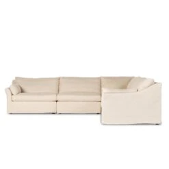 Fairview 5Pc Slipcover Sectional - Evere Creme