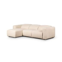 Fauna Power Recliner 3-Piece Sectional W/ Chaise - Antigo Natural - Left Chaise -France and So Furniture 238963 001 PRM 1