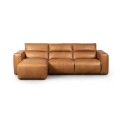 Fauna Power Recliner 3-Piece Sectional W/ Chaise - Sonoma Butterscotch - Left Chaise -France and So Furniture 238963 002 FRT 2