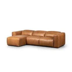 Fauna Power Recliner 3-Piece Sectional W/ Chaise - Sonoma Butterscotch - Left Chaise -France and So Furniture 238963 002 PRM 1